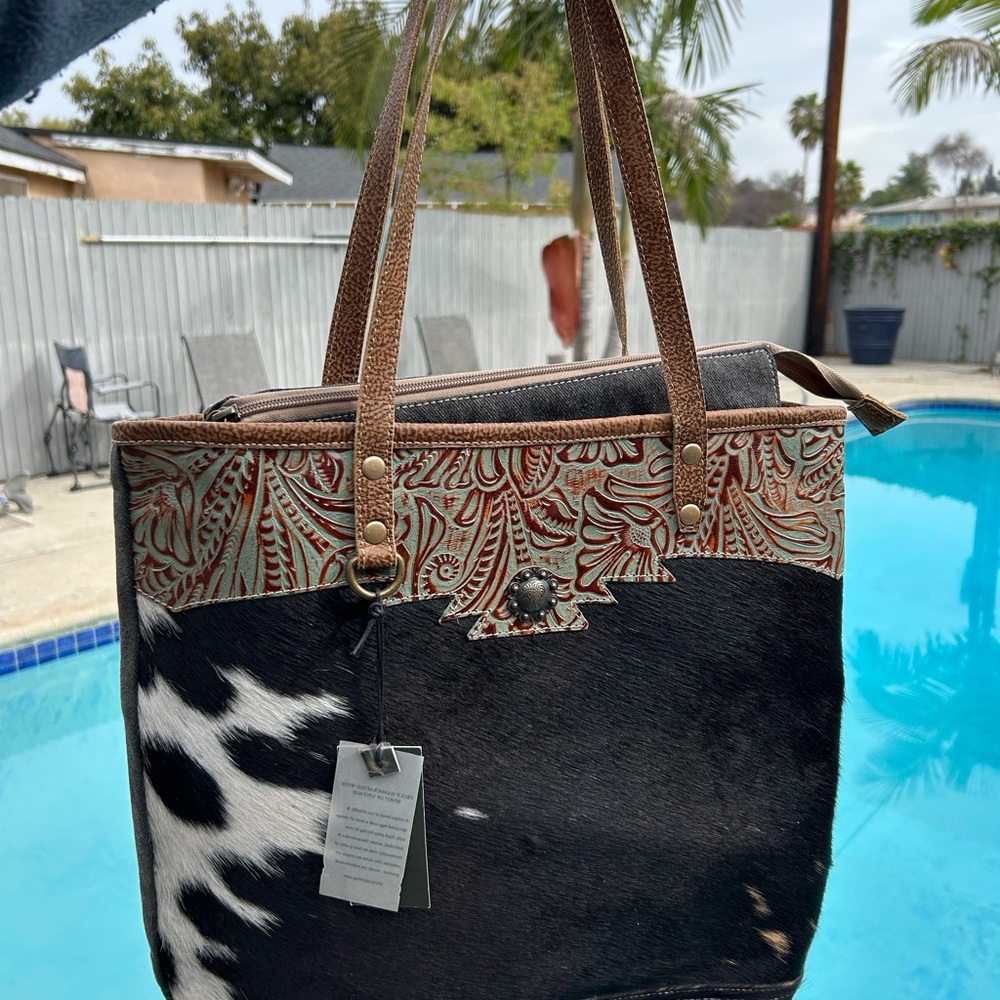 Stylish Brown and Black Tote Bag